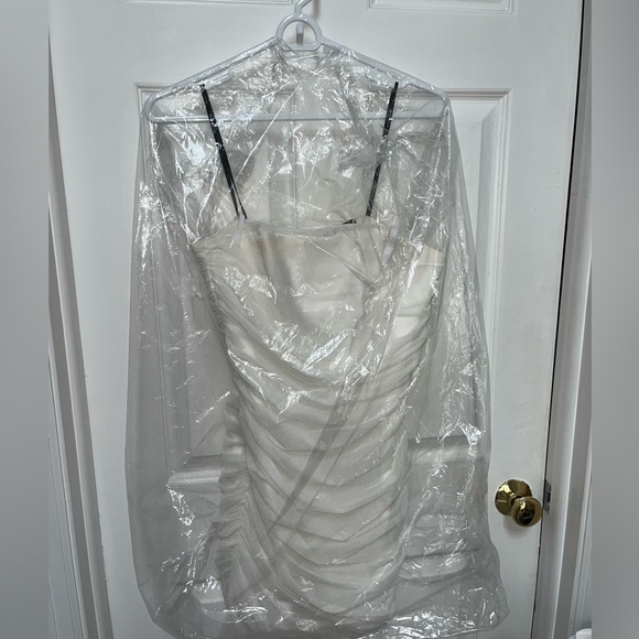 White Asymmetrical Mini Dress - Picture 9 of 13